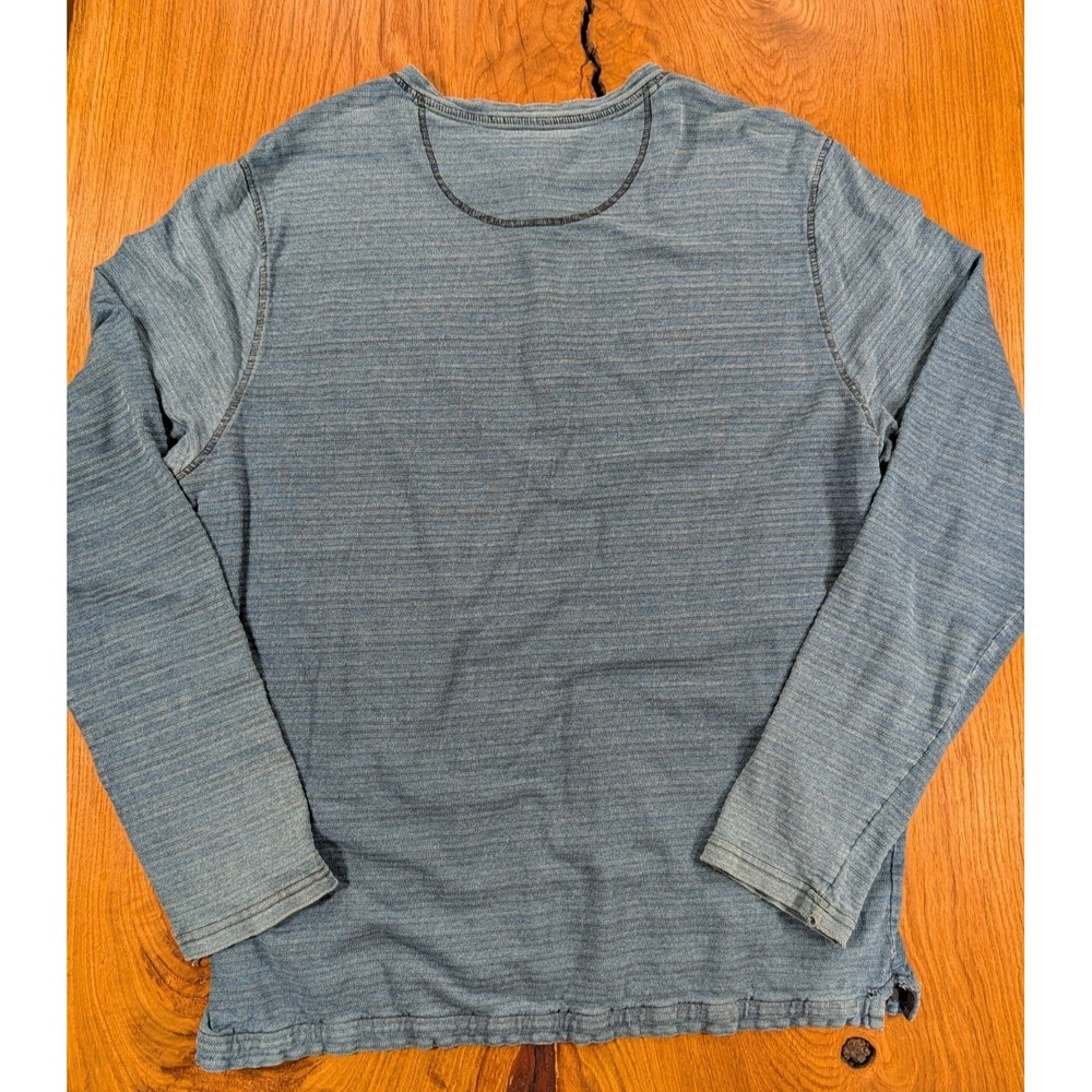 Carbon2Cobalt Henley Shirt Mens L Blue Long Sleeve 100% Cotton Casual - Picture 3 of 8
